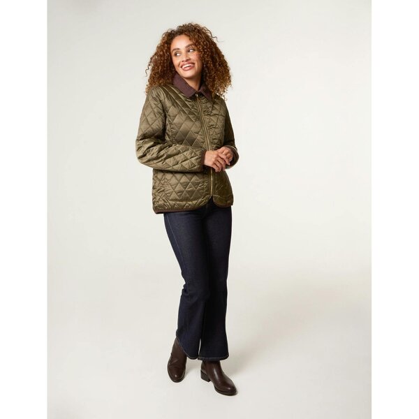 Blue Vanilla Diamond Quilted Cord Collar Coat