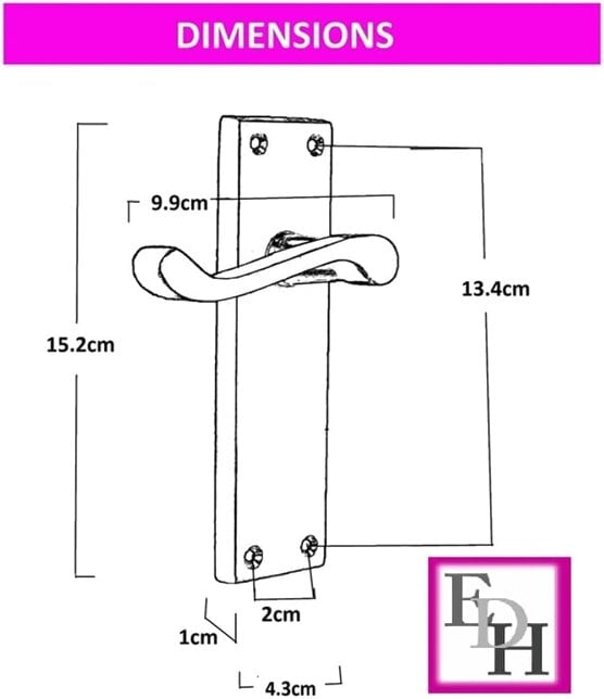 EDH Door Hardware Matt Black Victorian Scroll Door Handles on Backplate – Handle Only or Handle + Tubular Latch – 150mm x 42mm
