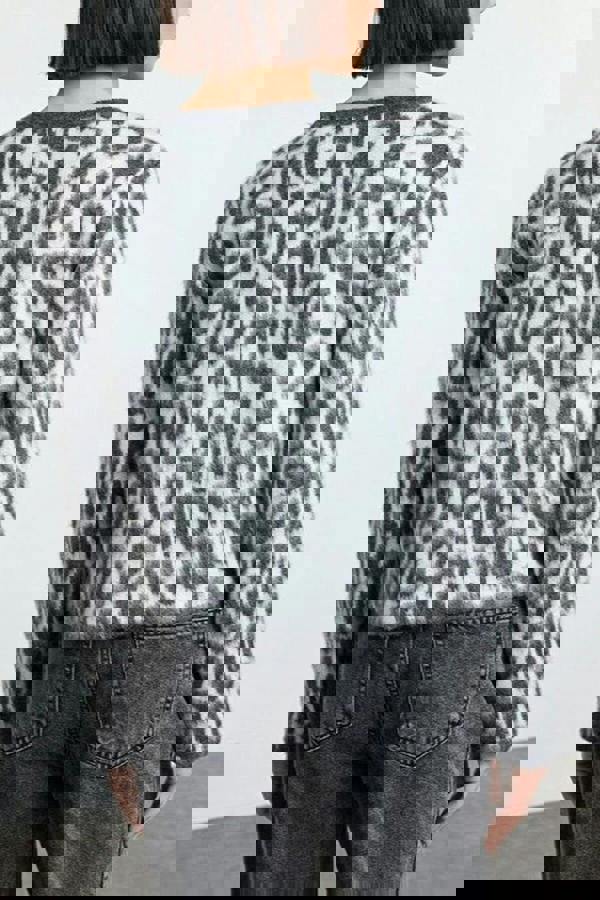 WOVCOR Leopard Print Knit Cardigan