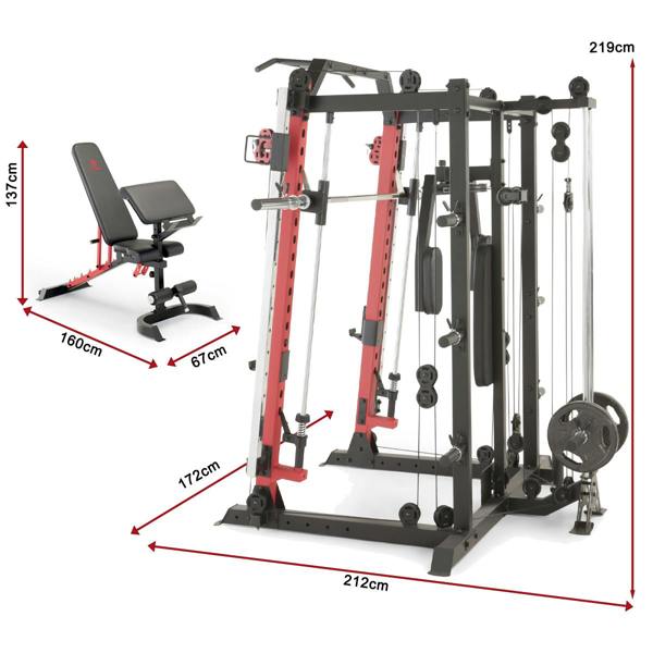Marcy SM4033 Smith Cage Linear Bearings - Marcy SM4033 Smith Cage Machine Linear Bearings Utility Weight Bench