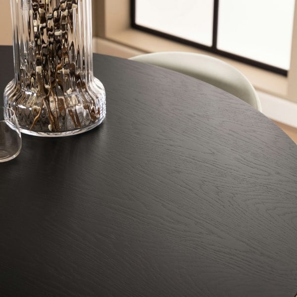 Furniture To Go Roxby Round Dining Table in Black 140x76cm