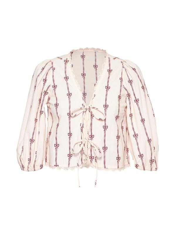 Rose & Nancy Beatrix Pink Cord Embroidered Shirt