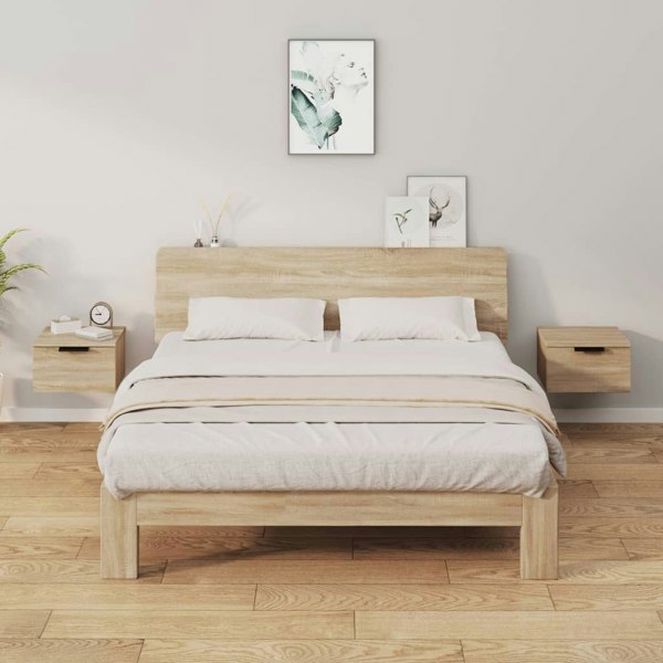 Berkfield Wall-mounted Bedside Cabinets 2 pcs Sonoma Oak 34x30x20 cm