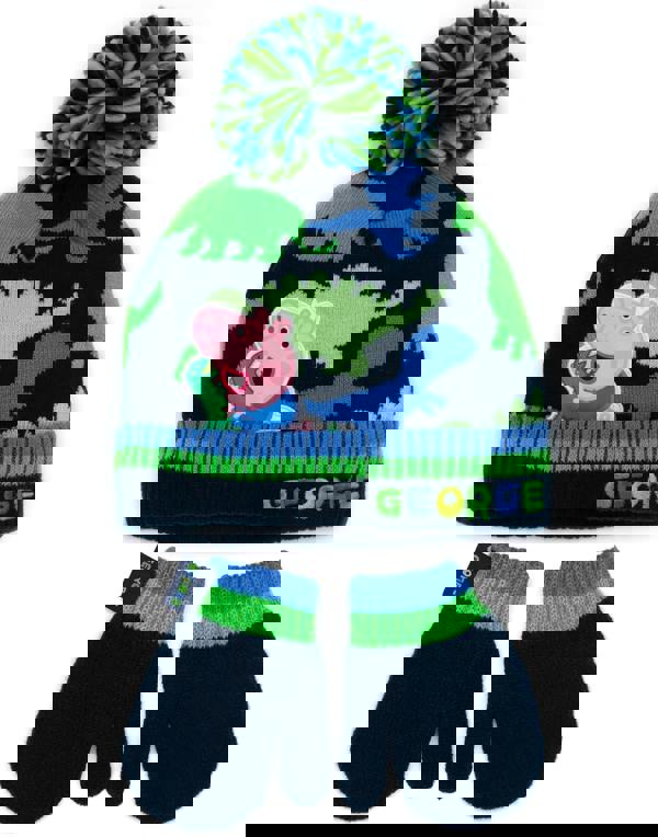 Peppa Pig Boys Blue Beanie and Gloves Set (One Size)