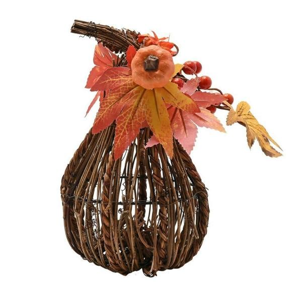 Country Living Handmade Rattan Tall Pumpkin Decoration