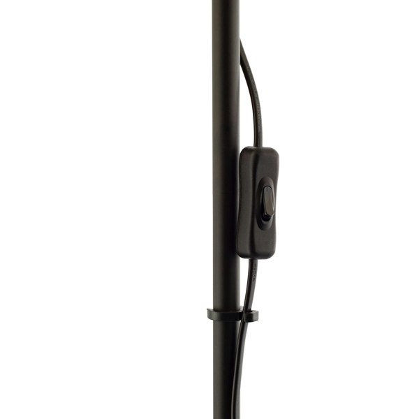 Modern Black Switched Uplighter Floor Lamp with Opal White Polycarbonate Shade Image 4