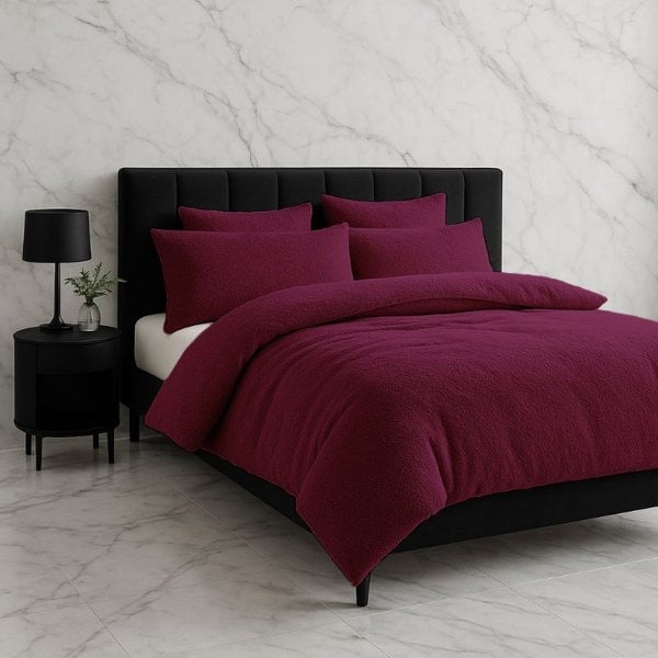 Snug City Teddy Bear Fleece Duvet Cover & Pillow Case Set