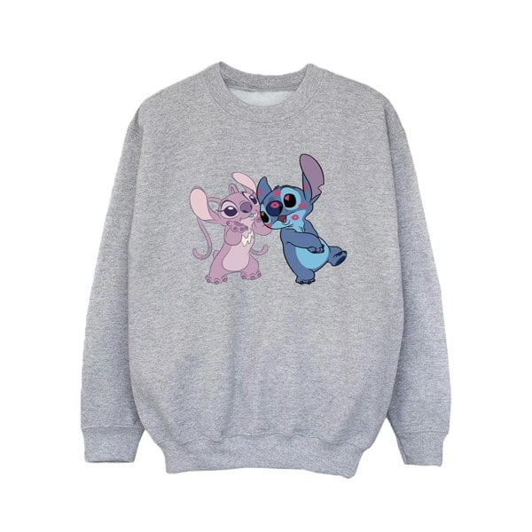 Disney Girls Lilo & Stitch Kisses Sweatshirt - Sports Grey