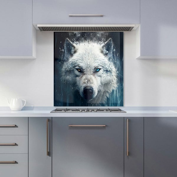 Warren Reed - Designer White Wolf Face Splashart Kitchen Splashback