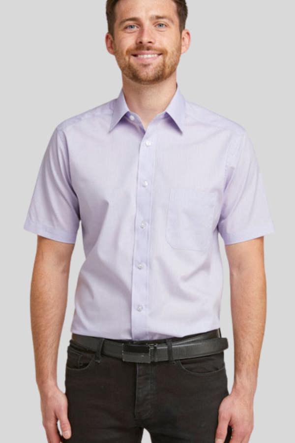 Lilac Classic Easy Care Short Sleeve Shirt