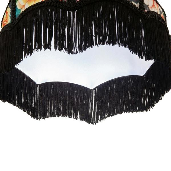 Black Victorian Empire Lamp Shade with Chic Multi Colour Floral Design Image 4