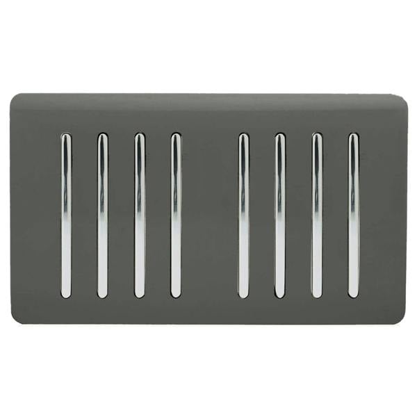 Trendi Switch 8 Gang 1 or 2 Way Light Switch in Charcoal Grey