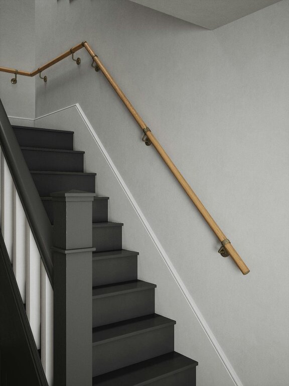 Handrails Direct Packwood Light Oak Quarter Landing Handrail