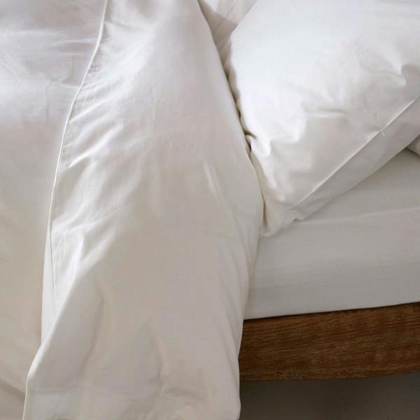 White 300 Thread Count Easycare Cotton With Tencel 40cm Deep Fitted Sheets bedroom detail | Soak and Sleep