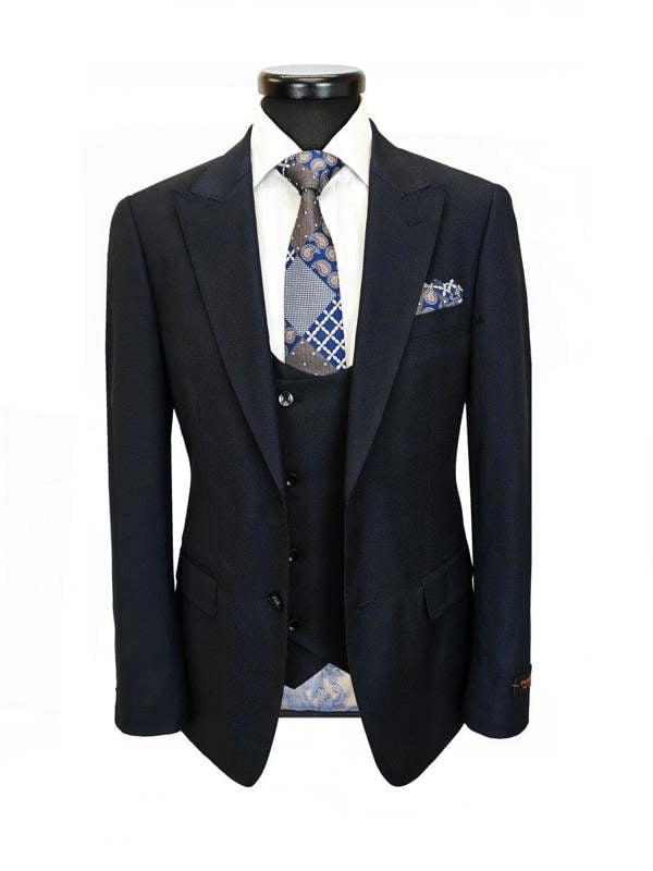 Men's 3-Piece Dark Navy Slim Fit Suit