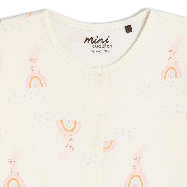 Mini Cuddles Baby Girls 2pk Rainbow Printed Sleepsuits, Multicolour