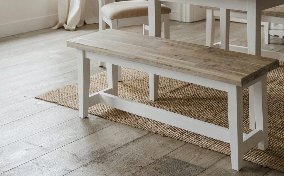 Statement Furniture Florence Bench Wooden Dining Table Seat 120cm Long
