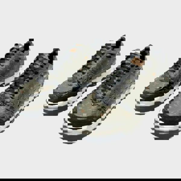 MCM Logo Leather Low Sneakers Green Black