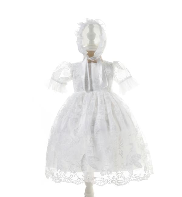 Cinda Floral Christening dress with bonnet
