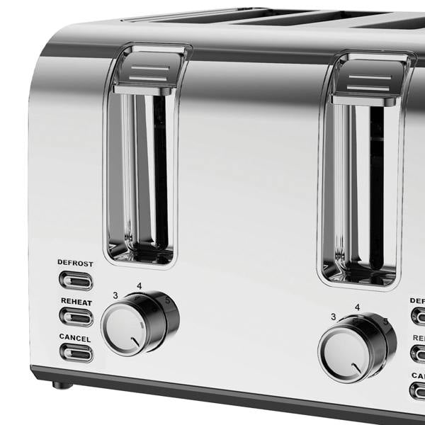 Igenix 1500W 4 Slice Toaster, Stainless Steel