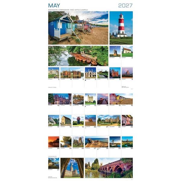 Around Britain 365 Photos Calendar 2027, Wall Calendars, Month To View, Travel, Gift