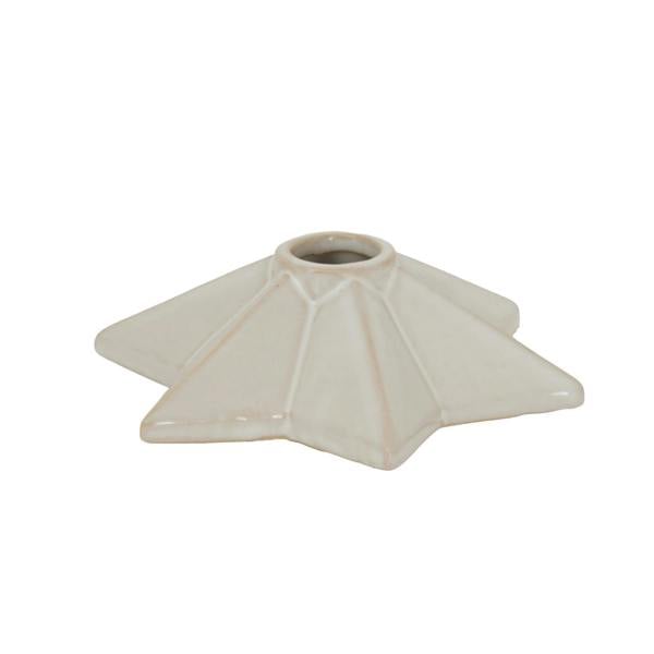 Hill Interiors Ceramic Star Christmas Candle Holder - White - 