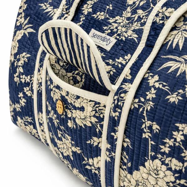 Elie Beaumont Serendipity Cotton Weekender Duffel Bag - Midnight Blossom