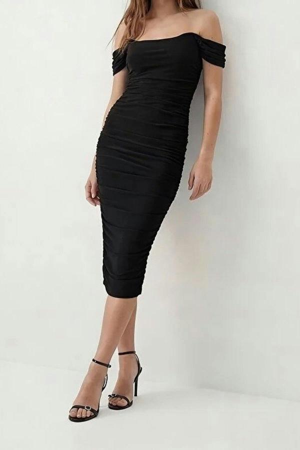 WOVCOR Plain Woven Mini Unlined Party Dress