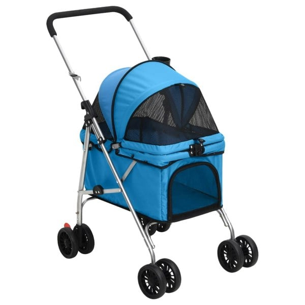 Berkfield Folding Dog Stroller Blue 76x50x100 cm Oxford Fabric
