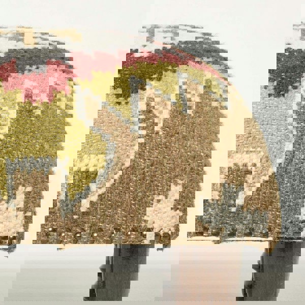 HOMESCAPES Jaipur Handwoven Kilim Footstool