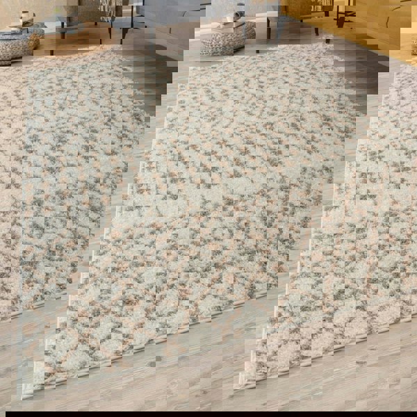 Moroccan shaggy Beige Ivory Rug Thick pile easy to clean