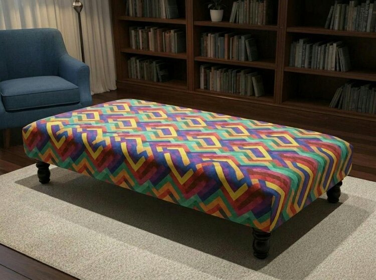 ISTOOLS Premium Multi-Colour Trem Footstool Pouffe – Stylish, Comfortable & Versatile - 50 x 30 Inches (127 x 76cm)