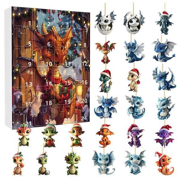 Leaper Christmas Calendar Blind Box Acrylic Cartoon Dragon Ornament