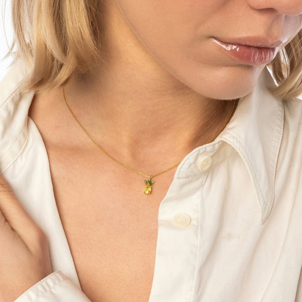 Spero London Pineapple Sterling Silver Necklace