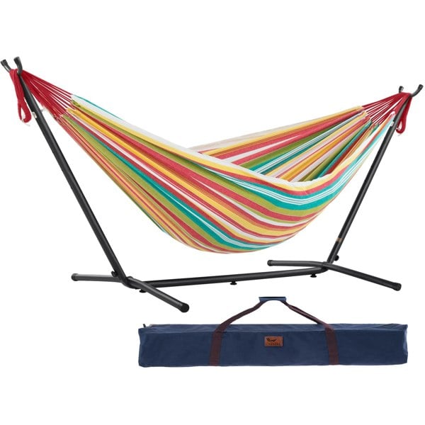 Vivere Double Cotton Hammock with Stand (280cm) - Salsa