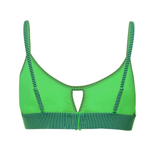 Puma Womens/Ladies Peek A Boo Stripe Bikini Top - Green - 