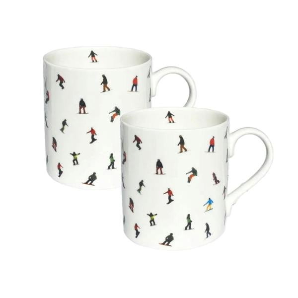 Powderhound Snowboard Mug Pair with box