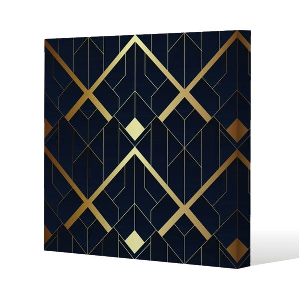 Benjamin Tate Design Leaves, acorns and branches Slim Style Canvas Print  50x50cm , 15mm Slim Real wood.