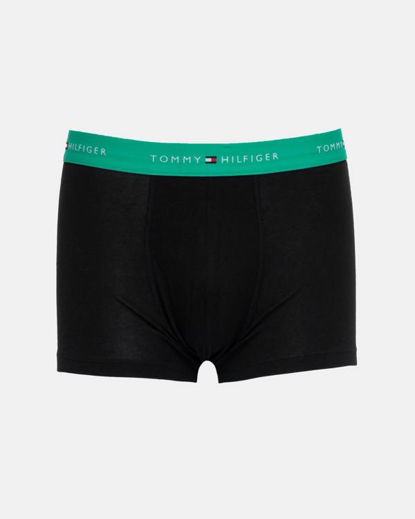 Tommy Hilfiger 3-Pack Logo Waistband Mens Trunks in Green