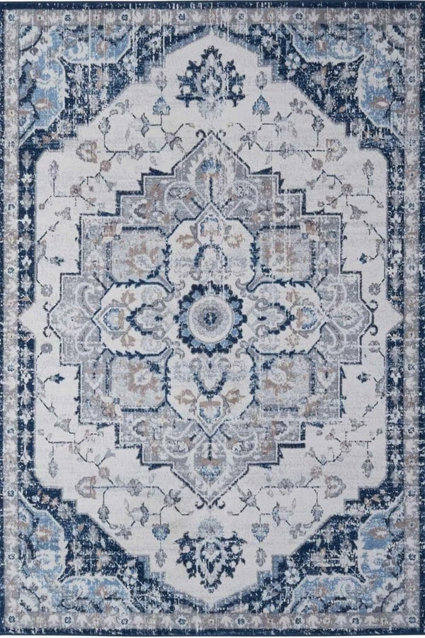 Living Room Rug Moroccan Design In Blue