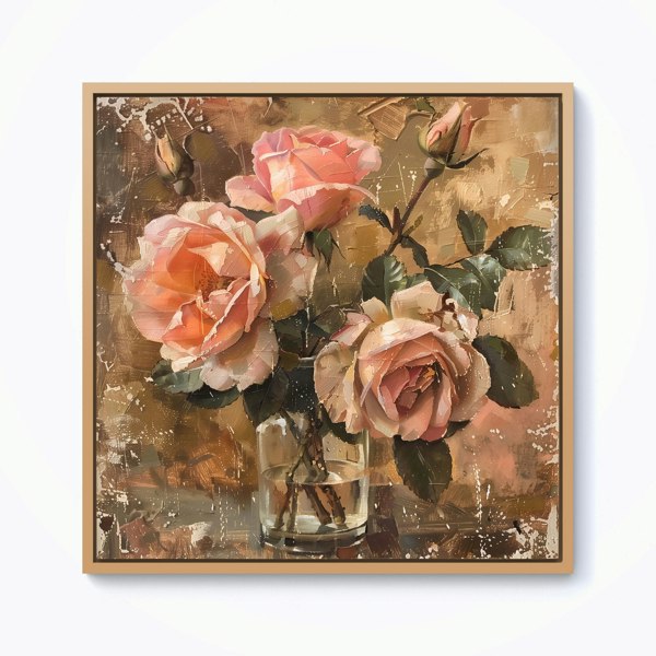 Warren Reed Vintage Roses Framed Canvas