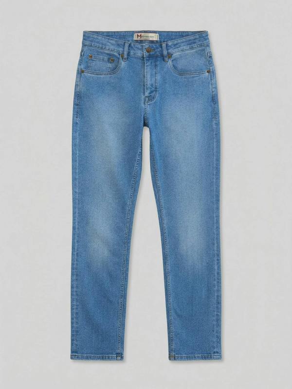 Mish Mash Mirage Tapered Stretch Denim Jean - Light Blue