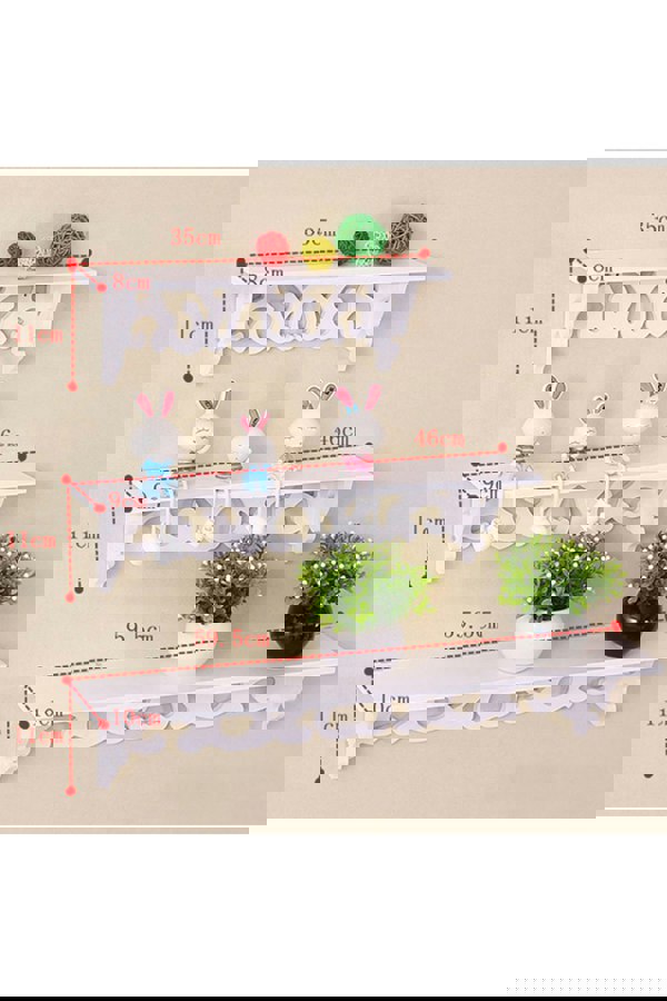 Living and Home Set of 3 Floating Shelves Storage Display Rack Wall-Mounted Plant Stand