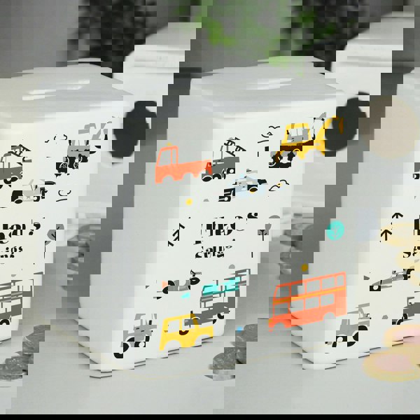 Personalised Memento Company Personalised Vehicles Ceramic Square Money Box