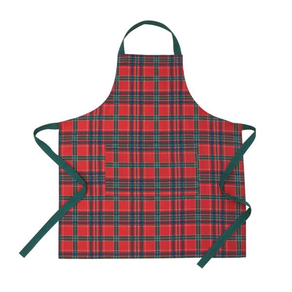 Catherine Lansfield Christmas Tartan Check Cotton Kitchen Adult Apron Red / Green