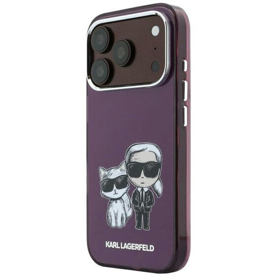 Karl Lagerfeld IML Karl & Choupette Bodies Sketch Print Case with MagSafe for iPhone 17/18 Pro Max 6.9" Burgundy - KLHMP18X6HKCIDR