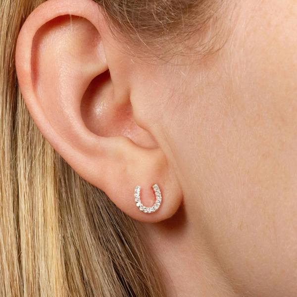 Mylee London Crystal Horseshoe Stud Earrings