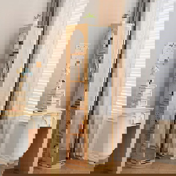 Rit Concept Correa Rotating Bookshelf, Freestanding Shelving Unit With Full Length Mirror