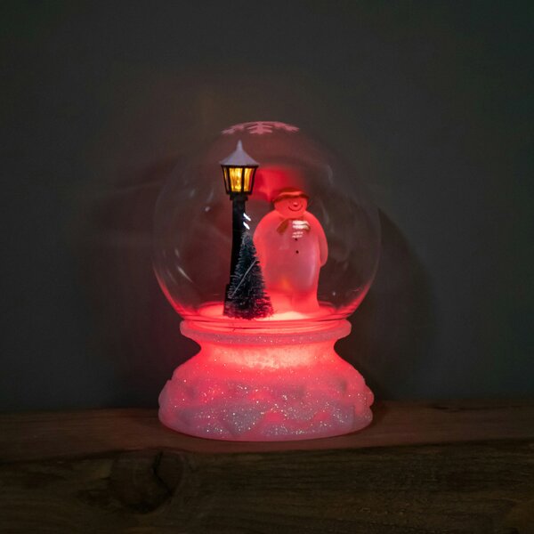 Samuel Alexander 12cm Battery Operated Light up Christmas Snow Globe with The Snowman & Multi-Coloured LEDs