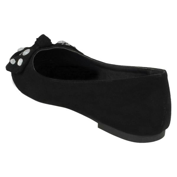 Spot On Ladies Spot On Jewel Bow Ballerina Shoes